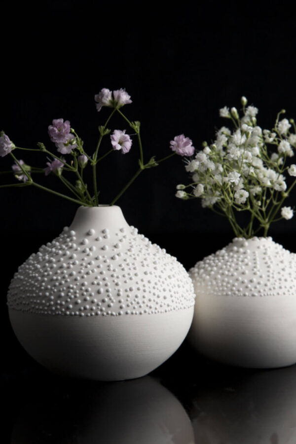 White pearl vase "design 2"