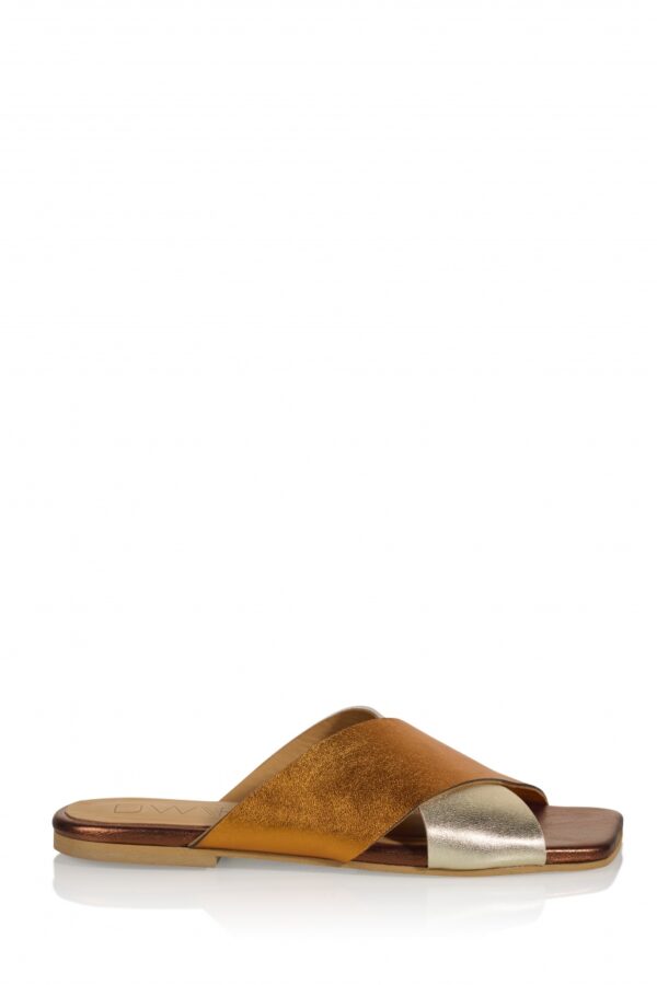 Capri Slipper Metallic Goud Oranje