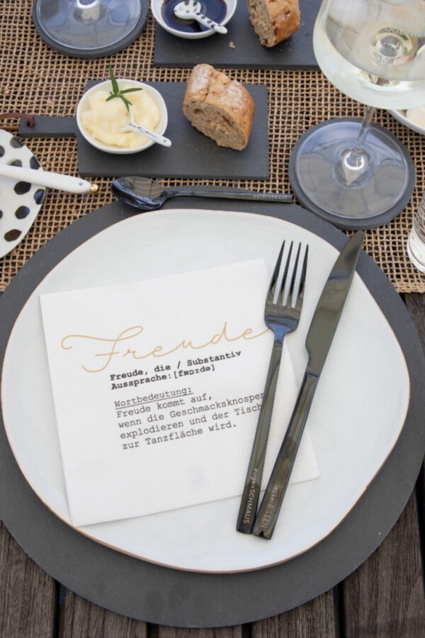 Mix and match gold rim plate