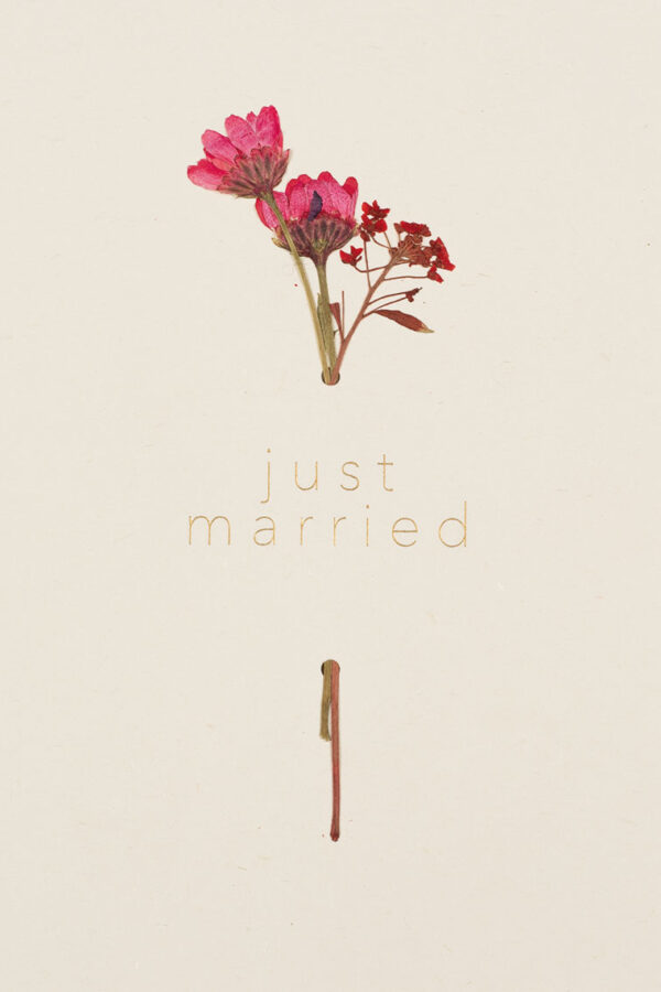 Card "just married" flowers