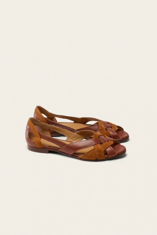 Clémentine flat sandals cognac