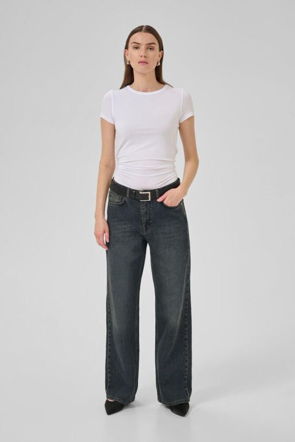 The louis high wide - Dark Blue Dirty Wash - Lengte '32